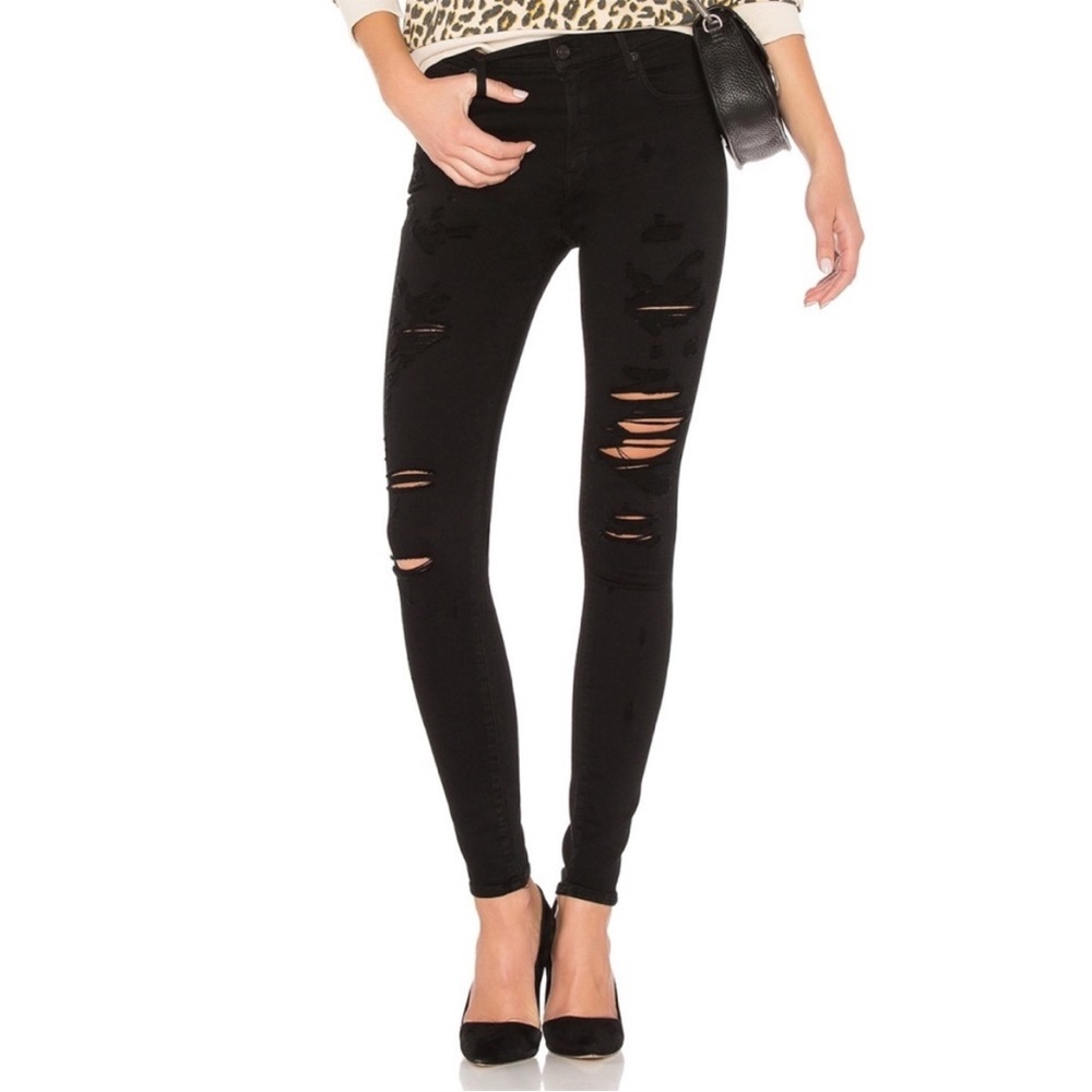 Black Distressed Skinny Jeans